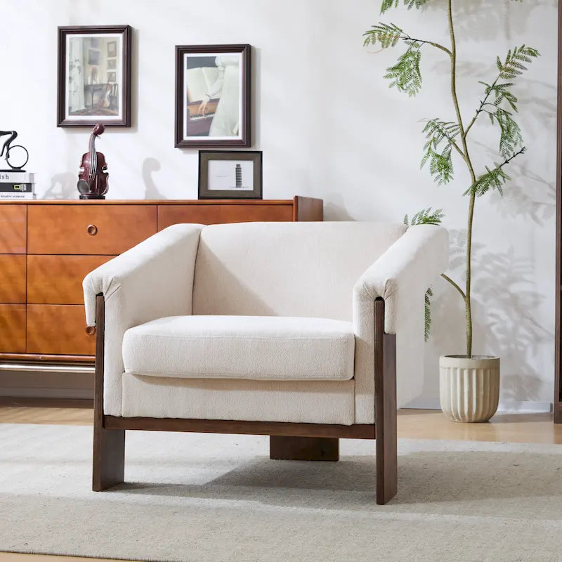 Poltrona imbottita Mid-Century Modern da 86 cm per soggiorno
