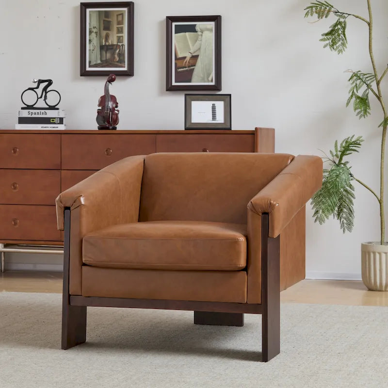 Poltrona imbottita Mid-Century Modern da 86 cm per soggiorno