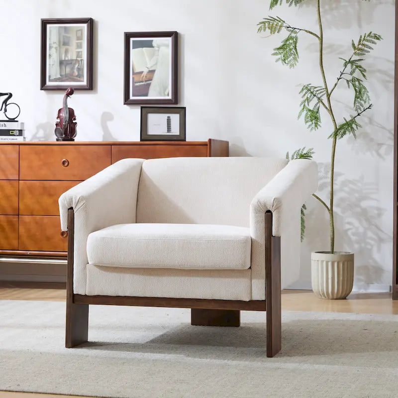Poltrona imbottita Mid-Century Modern da 86 cm per soggiorno