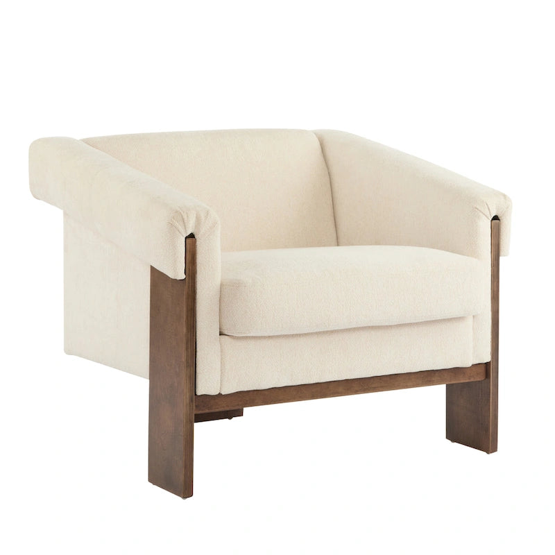 Poltrona imbottita Mid-Century Modern da 86 cm per soggiorno