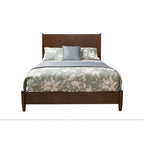 Struttura letto king size California in legno massiccio marrone con supporto a doghe