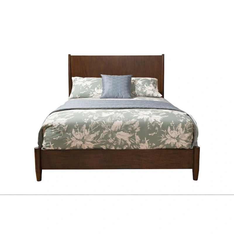 Struttura letto king size California in legno massiccio marrone con supporto a doghe
