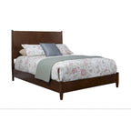 Struttura letto king size California in legno massiccio marrone con supporto a doghe