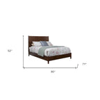 Struttura letto king size California in legno massiccio marrone con supporto a doghe