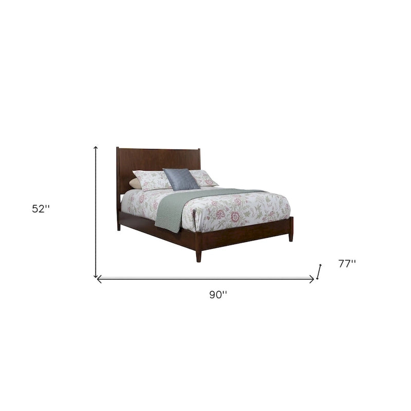 Struttura letto king size California in legno massiccio marrone con supporto a doghe