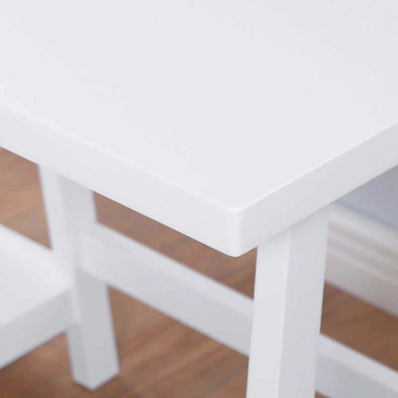 Scrivania moderna per computer con ripiani aperti e gambe in legno di gomma per ufficio o camera da letto