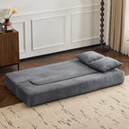 Divano Sezionale Trasformabile con 3 Sgabelli Pouf - Letto Pieghevole in Schiuma di Supporto, Chaise Longue Compatta in ciniglia