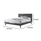 Letto a piattaforma King Size con testiera imbottita grigia e struttura solida