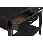 Tavolo Consolle in Legno Massello con Cassetti e Ripiano Inferiore - 42 L x 14 P x 33 H