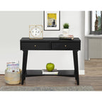Tavolo Consolle in Legno Massello con Cassetti e Ripiano Inferiore - 42 L x 14 P x 33 H