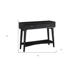 Tavolo Consolle in Legno Massello con Cassetti e Ripiano Inferiore - 42 L x 14 P x 33 H