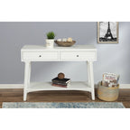 Tavolo Consolle in Legno Massello con Cassetti e Ripiano Inferiore - 42 L x 14 P x 33 H