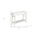 Tavolo Consolle in Legno Massello con Cassetti e Ripiano Inferiore - 42 L x 14 P x 33 H