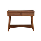 Tavolo Consolle in Legno Massello con Cassetti e Ripiano Inferiore - 42 L x 14 P x 33 H