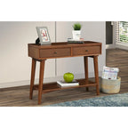 Tavolo Consolle in Legno Massello con Cassetti e Ripiano Inferiore - 42 L x 14 P x 33 H