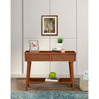Tavolo Consolle in Legno Massello con Cassetti e Ripiano Inferiore - 42 L x 14 P x 33 H