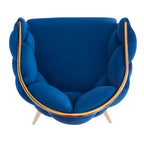 Moderne poltrone in velluto da 75 cm con gambe e struttura in metallo color oro per soggiorno (set da 2)