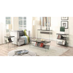 Consolle e scrivania in vetro temperato stile loft industriale