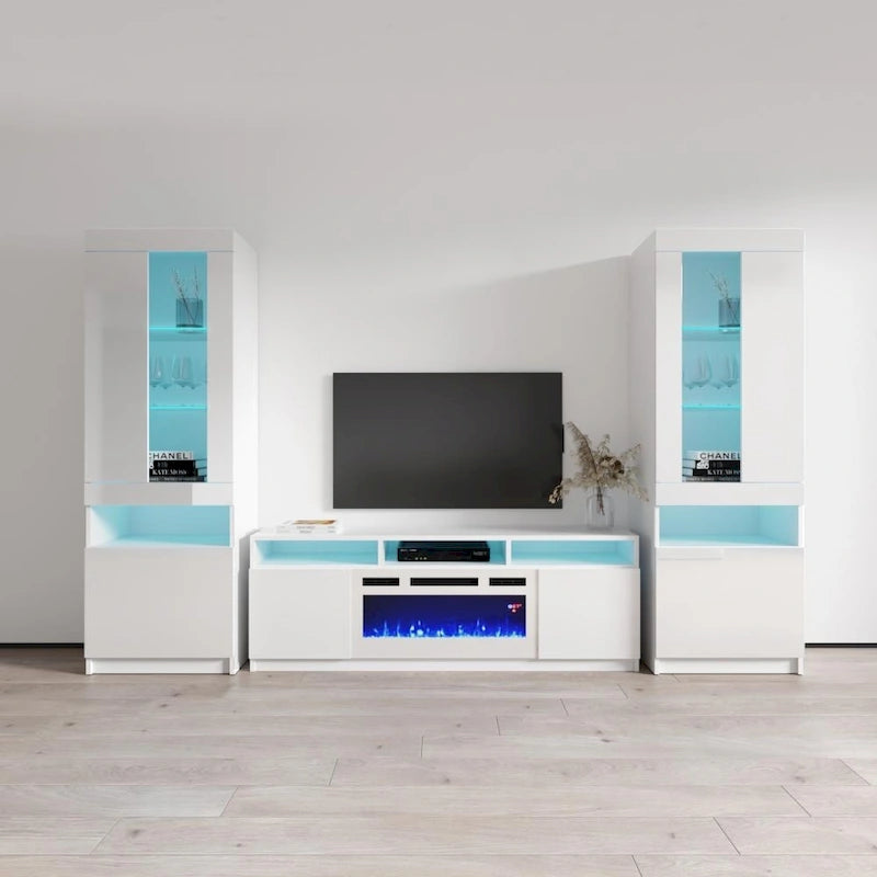 Mobile TV Moderno con Camino Elettrico - Porta TV