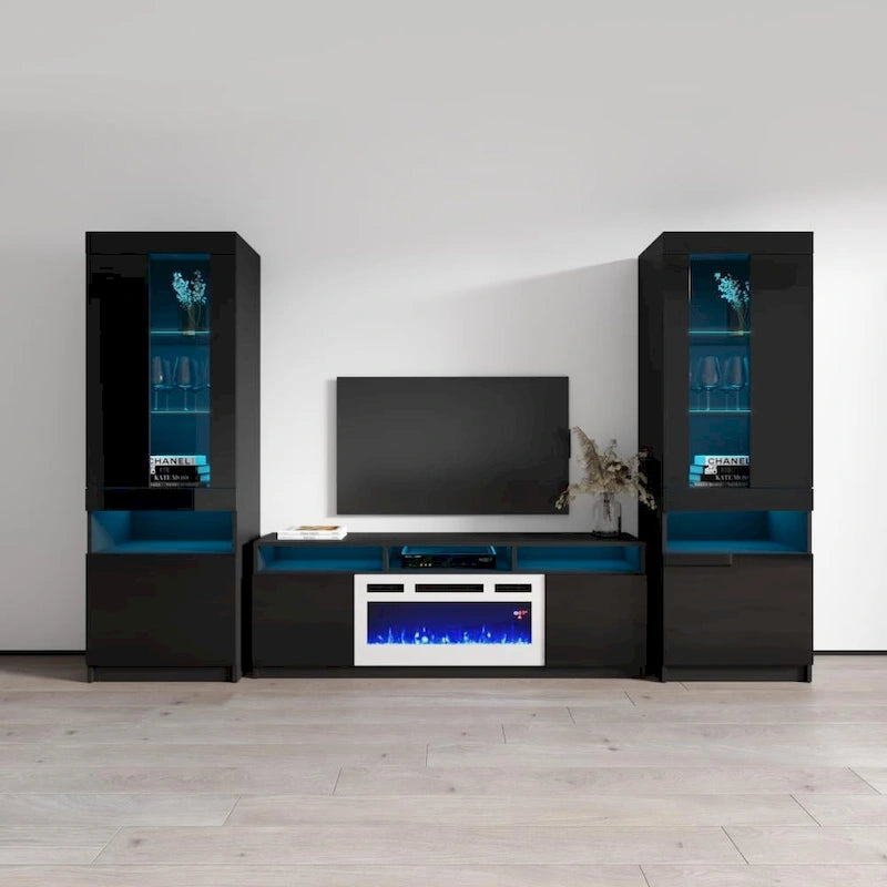 Mobile TV Moderno con Camino Elettrico - Porta TV