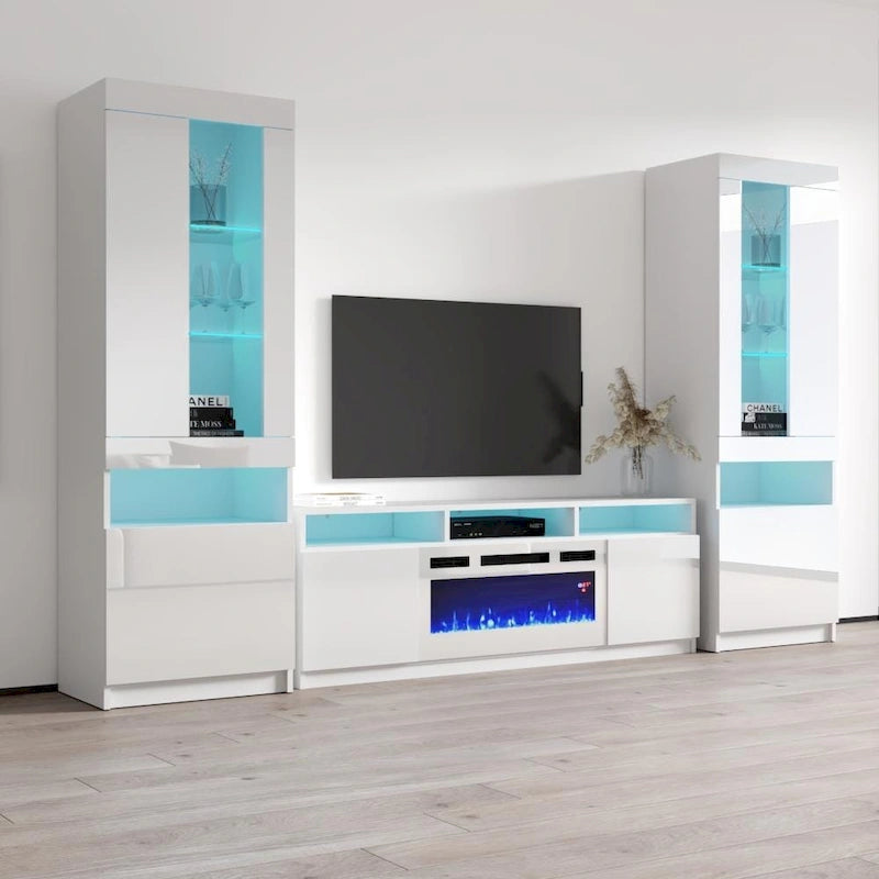 Mobile TV Moderno con Camino Elettrico - Porta TV