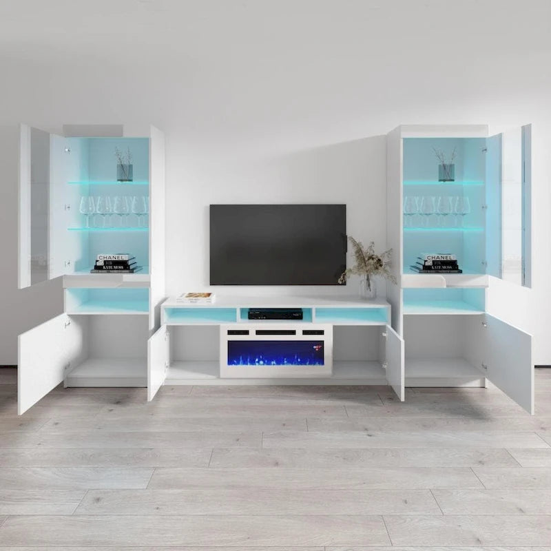Mobile TV Moderno con Camino Elettrico - Porta TV