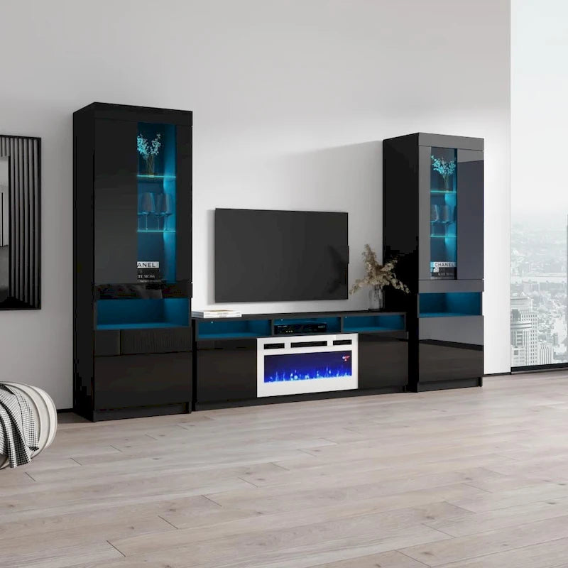 Mobile TV Moderno con Camino Elettrico - Porta TV