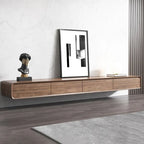 Mobile TV Sospeso, Mobile TV Moderno a Parete con 3/4 Cassetti, Legno Massello, Completamente Assemblato