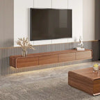 Mobile TV Sospeso, Mobile TV Moderno a Parete con 3/4 Cassetti, Legno Massello, Completamente Assemblato