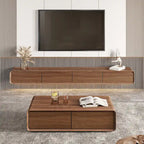 Mobile TV Sospeso, Mobile TV Moderno a Parete con 3/4 Cassetti, Legno Massello, Completamente Assemblato