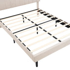 Letto imbottito a piattaforma con testiera contenitore, porta USB e illuminazione a LED