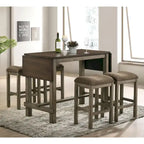 Set di 2 sgabelli da bancone imbottiti stile rustico in finitura legno castagno