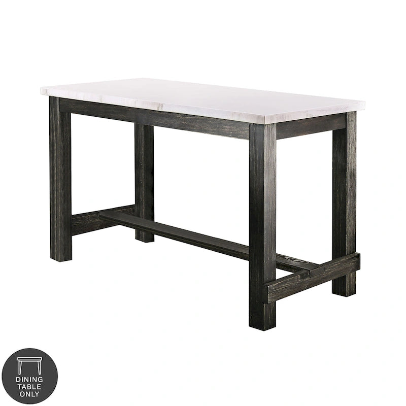 Tavolo da pranzo rustico nero 60" ad altezza bancone per cucina e bar