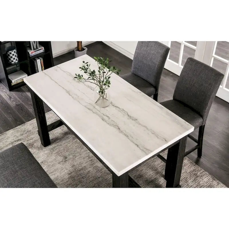 Tavolo da pranzo rustico nero 60" ad altezza bancone per cucina e bar