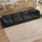 Divano componibile a 4 pezzi in lino moderno 160, minimalista, con imbottitura in piuma d'oca