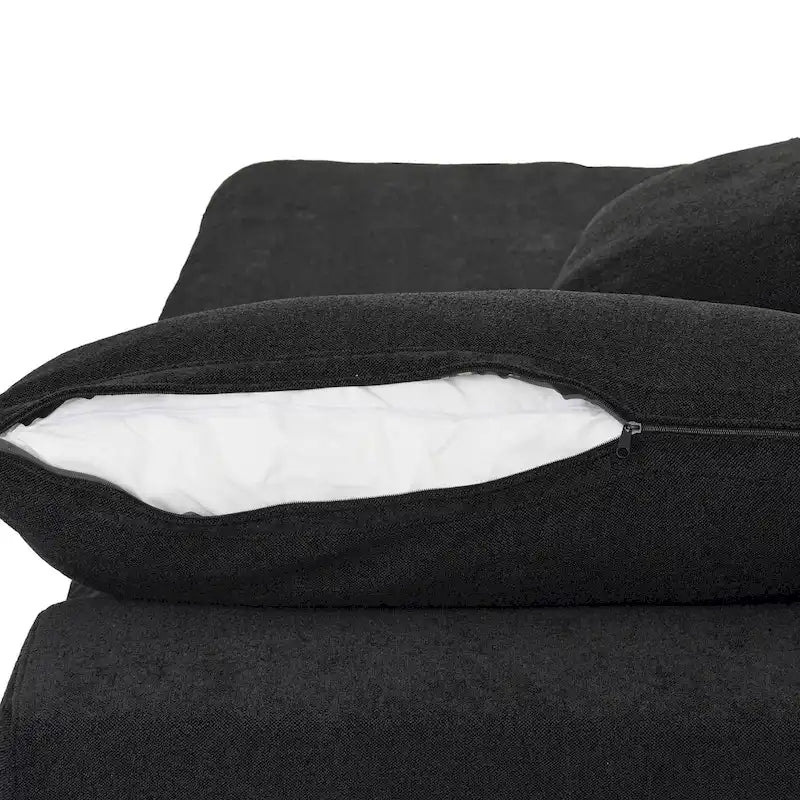 Divano componibile a 4 pezzi in lino moderno 160, minimalista, con imbottitura in piuma d'oca