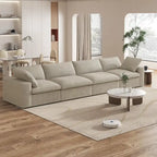 Divano componibile a 4 pezzi in lino moderno 160, minimalista, con imbottitura in piuma d'oca
