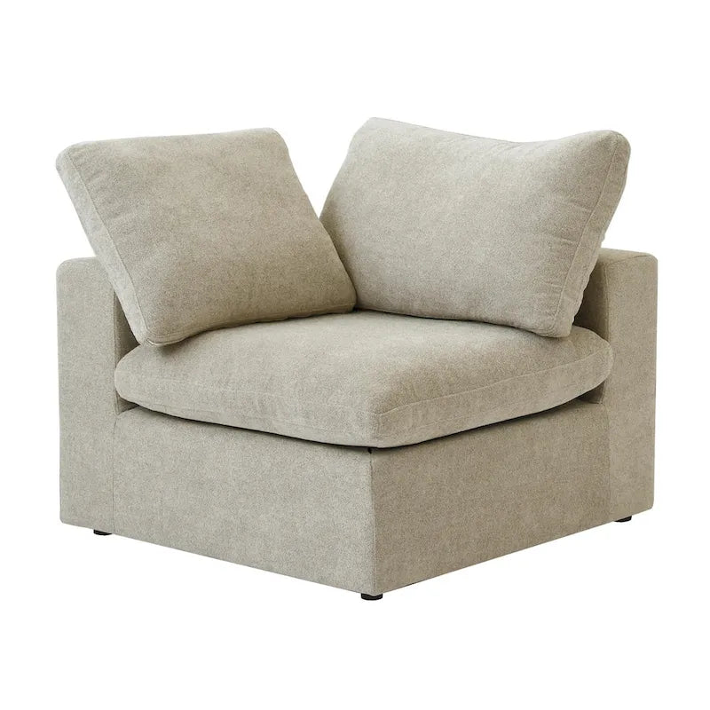 Divano componibile a 4 pezzi in lino moderno 160, minimalista, con imbottitura in piuma d'oca