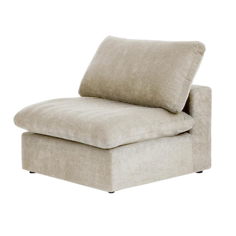 Divano componibile a 4 pezzi in lino moderno 160, minimalista, con imbottitura in piuma d'oca