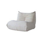 Pouf moderno, sedia a sdraio in tessuto Teddy, set divano pigro