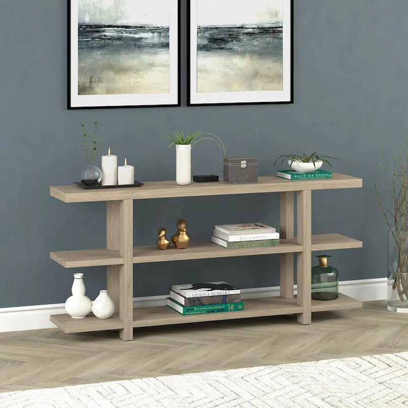 Consolle rettangolare larga 162 cm con ripiano aperto – Stile da ingresso