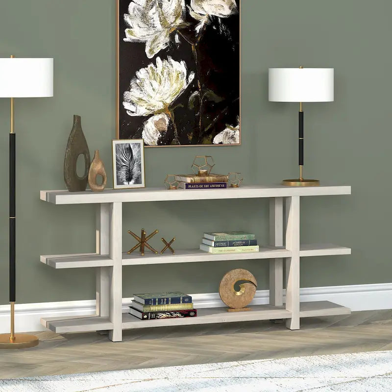 Consolle rettangolare larga 162 cm con ripiano aperto – Stile da ingresso