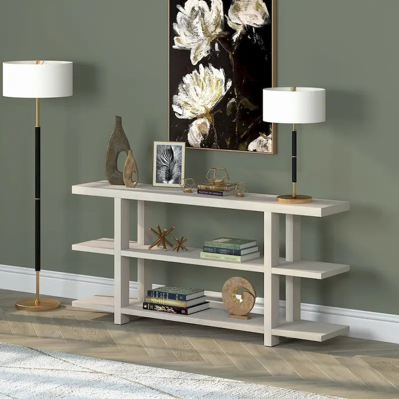 Consolle rettangolare larga 162 cm con ripiano aperto – Stile da ingresso