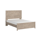 Letto con pannelli in legno marrone chiaro – Mobili rustici in stile coloniale per la camera da letto