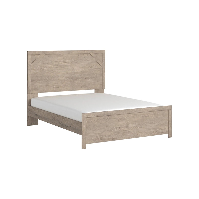 Letto con pannelli in legno marrone chiaro – Mobili rustici in stile coloniale per la camera da letto