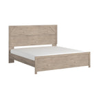 Letto con pannelli in legno marrone chiaro – Mobili rustici in stile coloniale per la camera da letto