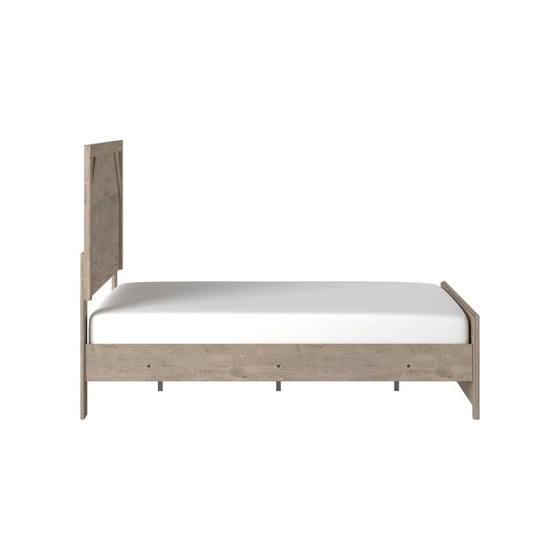 Letto con pannelli in legno marrone chiaro – Mobili rustici in stile coloniale per la camera da letto