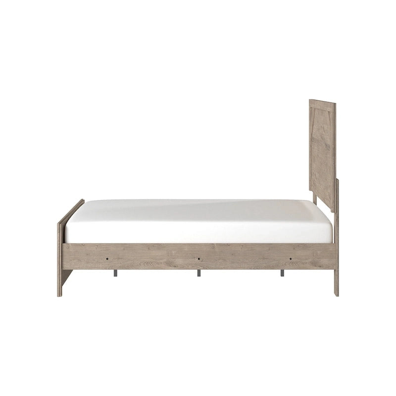 Letto con pannelli in legno marrone chiaro – Mobili rustici in stile coloniale per la camera da letto