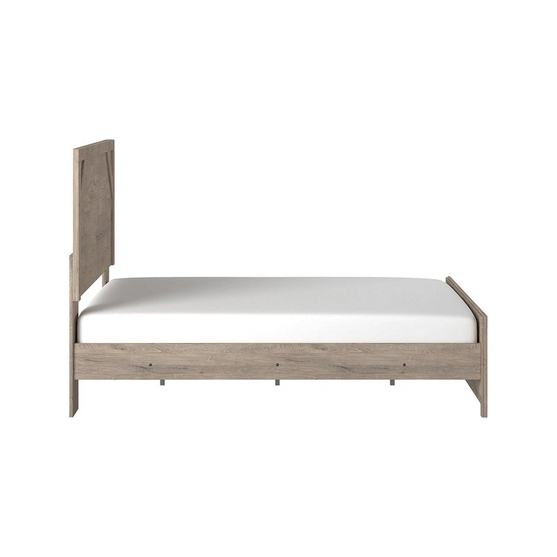 Letto con pannelli in legno marrone chiaro – Mobili rustici in stile coloniale per la camera da letto