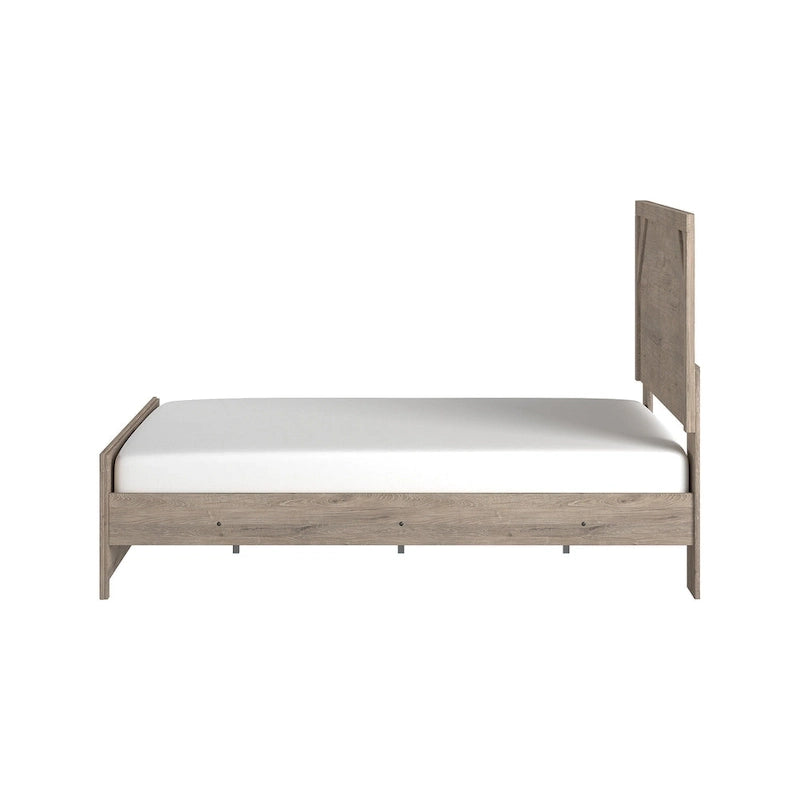 Letto con pannelli in legno marrone chiaro – Mobili rustici in stile coloniale per la camera da letto